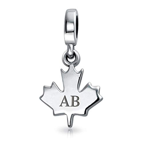 Colgante de hoja de arce en plata de ley 925 para pulsera