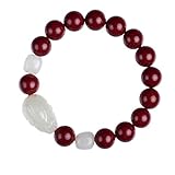 LMRJHAZ Feng Shui cinabar pixiu Pulsera de Riqueza auténtica Jade Chakra Cristal Reiki Riqueza afortunada de la Suerte Pulsera de espíritus malignos Regalos inspiradores para Mujeres Hombres, 12 mm