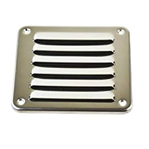 MARINE CITY Rectangle Stamped Louvered Vent – 316 Grade Stainless Steel 4-13/16" x 5", Durable, Rust-Resistant, and Easy to Install for Boats, Yachts, and Marine Environments (Pack of 1)