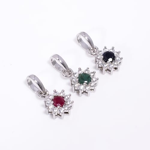 Pendentif collier en argent 925 véritable et améthyste verte naturelle - 3