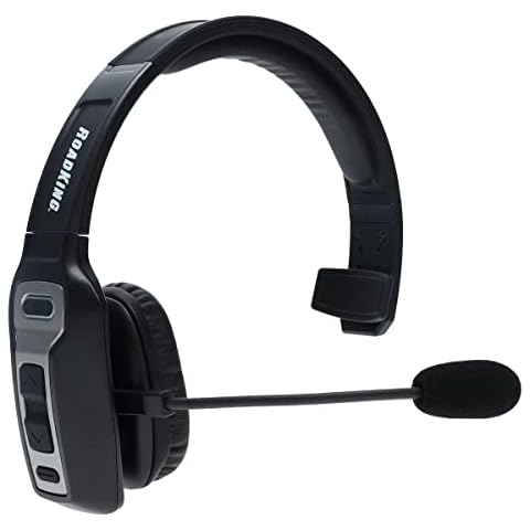 RoadKing Truck Driver Headset RKING3000 Noise Cancelling Bluetooth(R) Headset Wireless Trucker Headset w Mic Premium, Black Cover