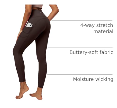 Female model wear the IUGA High Waist Yoga Pants with Pockets. Model is stretching