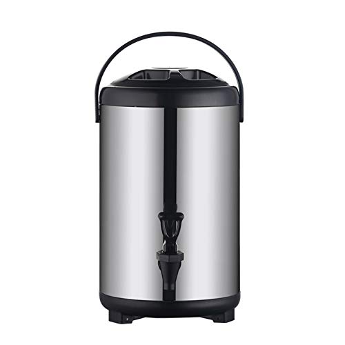 Stainless Steel Insulated Beverage Dispenser – Insulated Thermal Hot and Cold Beverage Dispenser with Spigot for Hot Tea Coffee Cold Milk Water JuiceSoup Family Party Cafe Buffet