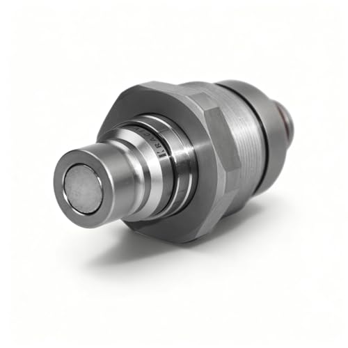 Image of 7246799 AT406474 Female Flat Face Hydraulic Coupler (48mm) | 4BD4FH Manifold Block (48mm) Skid Steer Loader (MALE) Electroplated Zinc Nickel Version