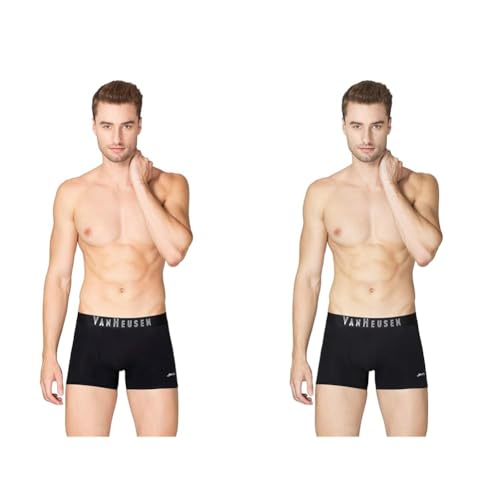 Image of Van Heusen Men Breathable AIR Series Active Trunks - Polyamide Elastane - Swift Dry, High Stretch Mesh 40047 Pure Black01 M (Pack of 2)