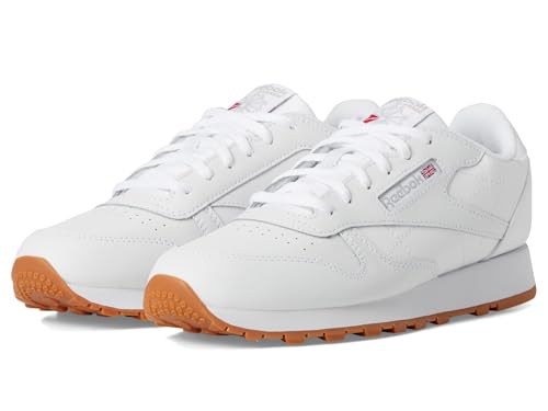 Reebok Boy's Classic Leather Sneaker, Reefresh White/Gum, 3.5 Big Kid