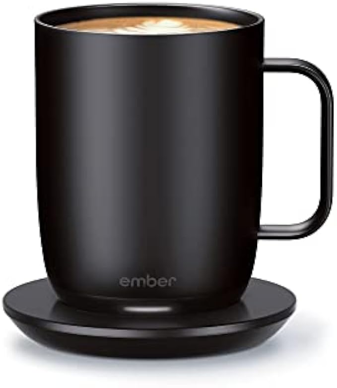 Ember Temperature Controlled Smart Mug 2, 10 oz, App Controlled Heated Coffee Mug, 80 Minutes Battery Life & Improved Design, Black