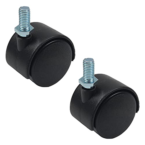 MroMax ネジ式キャスター 10個入り PP製 スイベルキャスター 360度回転 台車キャスター 交換 交換タイヤキット 自在 家具 サイドテーブル 椅子 キャスター交換 キャスターホイール ホイール径37mm ネジ径8mm 最大荷重12.5kg ブラック