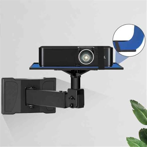 Soporte de pared para proyector con bandeja de metal reforzado para salón y dormitorio 4