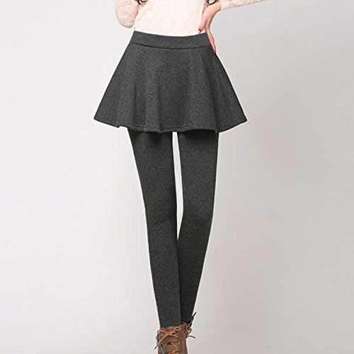 Women's Culottes Two-in-One Leggings Comfortable Warm Pleated Hem Skirt Slim Going Out Winter Solid Color Clothing4