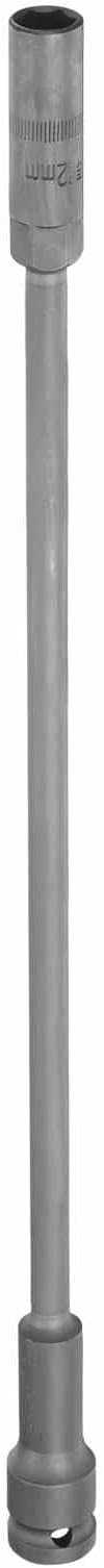 HARFINGTON Deep Thin Wall 6 Point Impact Socket 1/2" Drive 12mm Socket 16.5" Extra Long Metric CR-V Steel Spindle Axle Hex Sockets for Machine Shaft Nuts Bolts Repair, Black