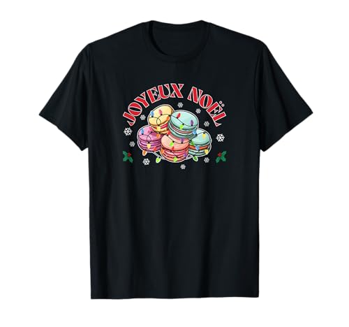Image of Merry Christmas in French/Macarons Joyeux Noel T-Shirt