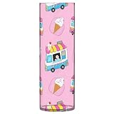Pink Ice Cream Truck Summer Plastic Vases 11.8 x 3.9 Inch Decorative Farmhouse Vase Decorative Kitchen Table Library Party Jarron para centros de mesa Decor