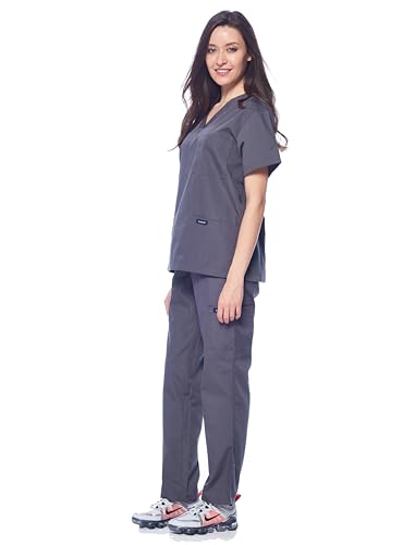 Image of Dagacci Scrubs Medical Uniform Women and Man Scrubs Set Medical Scrubs Top and Pants