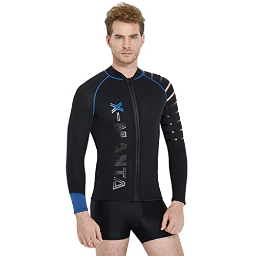 Traje de mergulho 3 mm Top Neoprene adulto manga longa protetor solar maiô para aeróbica aquática ca