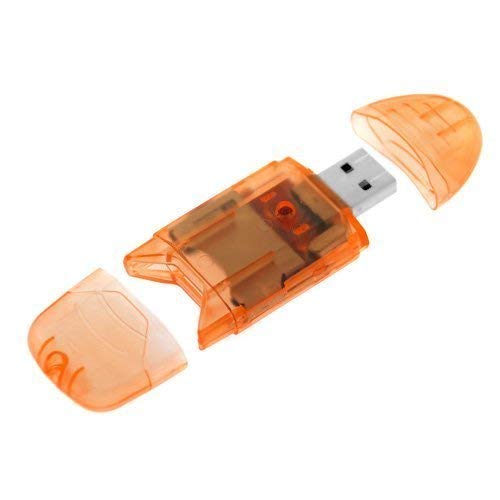 eTECH Collection USB 2.0 SD/SDHC/SDXC Memory Card Reader/Writer - Support SanDisk Kingston 256GB 128GB 64GB 32GB 16GB SDXC Ultra Extreme SDHC (Card Reader ONLY No Memory Cards) (Orange 1 Pack)