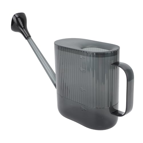Regadera para plantas de interior, 1,8 L, polipropileno, multifuncional, boquilla larga, para jardín, flores (gris)