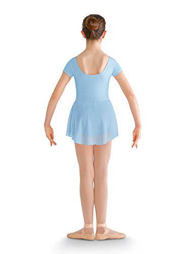 Bloch Dance Girls Prisha Vestido de collant de manga curta, azul pastel, tamanho 6X-7