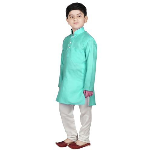 Image of SG YUVRAJ Raw Silk Kurta Set for Boys