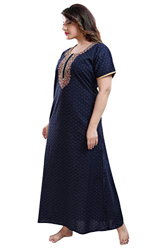 Image of TRUNDZ Women's Pure Cotton Nighty with Zip and Pocket