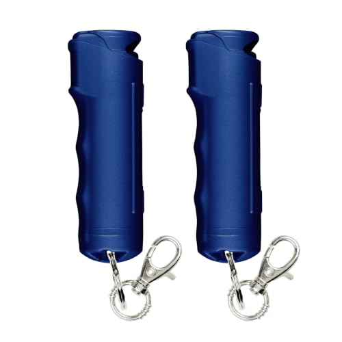 Image of SABRE Pepper Spray with Fast Flip Top Safety & Snap‑Clip Keychain for Self Defense - Maximum Police Strength OC with UV Marking Dye, Finger Grip, 10‑Sec. Spray, 14-ft Range, Made in USA, 0.54 fl oz