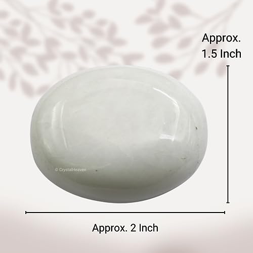 Image of Certified White Agate Snow Quartz Crystal Palm Pebbles Stones for Anxiety Stress Relief Massage - AAA Grade Original Healing Gemstone Agate Palm Stone for Yoga Meditation Spiritual Reiki Feng Shui