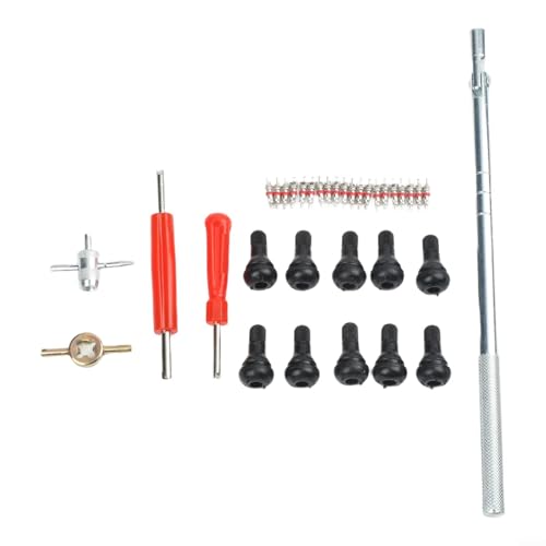 Herramienta de válvula de neumático, 35 piezas, 15 piezas, kit TR412 para reparación de vástago de válvula de neumático de automóvil y motocicleta (35 piezas)