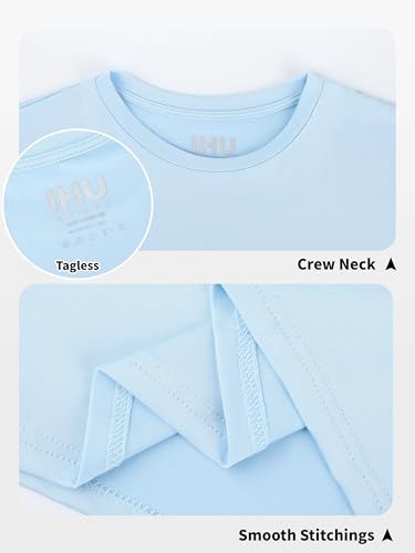 Image of Boys Neon Shirts Dry Fit Athletic T Shirts UPF 50+ Performance Cooling Shirt Short Sleeve Rash Guard Kids Top for Boys Girls
