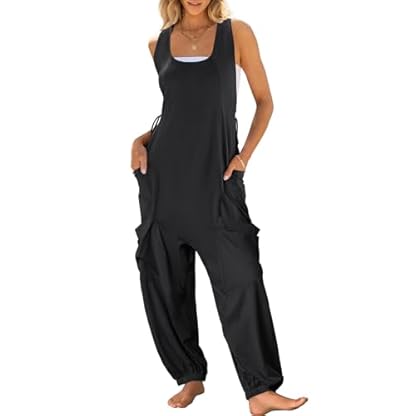 ANRABESS Women Overalls Jumpsuits Loose Casual Dressy Sleeveless Baggy Harem Pants Romper Jumpers 2025 Trendy Summer Outfits