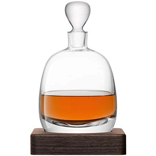 Black Friday - 70% OFF LSA International Whisky Islay Decanter 33.8 fl oz Clear & Walnut Base, Clear/Walnut