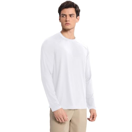 White Sun Protection SPF Rash Guard Shirt Quick Drying Round Neck Sun Protection Long Sleeve Hiking3