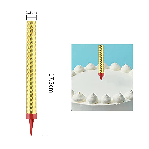 6 Pack Gold Smokeless Birthday Candles-DaPlug Decoration Candles Perfect for Birthday Cake,Weddings, Parties, Anniversaries,Celebrations,Graduations,Enjoy Fun Time