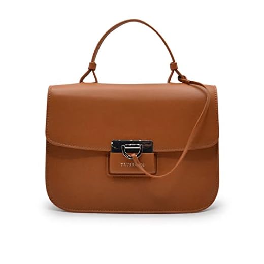 Trussardi Borsa cross-body grande Ivy in similpelle liscia becco d'oca con placca argento