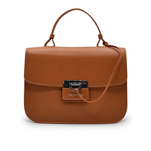  Trussardi Borsa cross-body grande Ivy in similpelle liscia becco d\'oca con placca argento