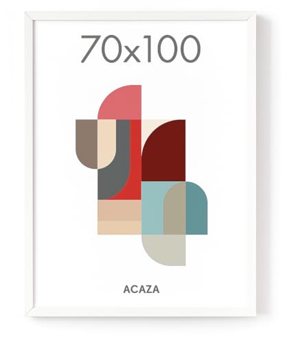 ACAZA Bilderrahmen 70x100 cm weiß XXL, MDF Holz mit bruchsicherem...