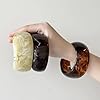 Vpanda 3Pcs Resin Chunky Bangle Bracelets for Women, Beach Colorful Irregular Acrylic Bracelet, Wide Stackable Bangles Vacation Jewelry Set, Neutral Marble #1