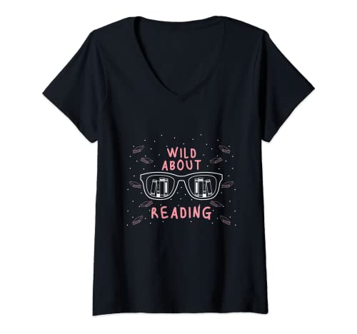 Femme Fun Book Reading Bookmarks Quote I Reader Librarian Fan T-Shirt avec Col en V