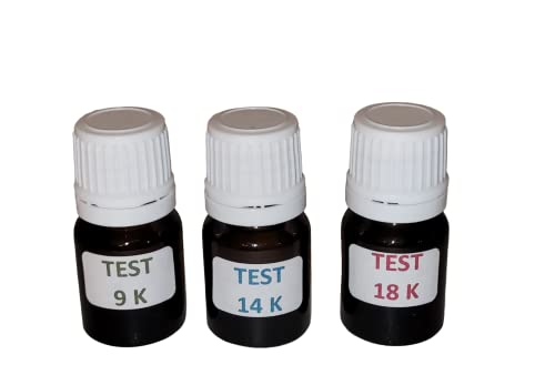 24 € puerto ofrecido Kit 3 prueba joyería probador reactivo oro 9,14 y 18K botellas de espátulas listas para usar sin piedra de toque
