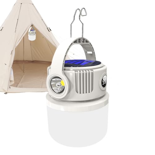 Lanterne solaire et lampe de tente LED portable étanche avec affichage pour le camping