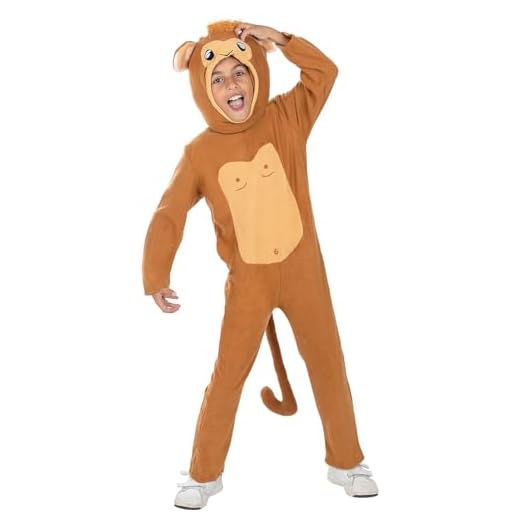 Funidelia | Disfraz de Mono para niño y niña Animales, Chimpancé, Gorila - Disfraz para niños y divertidos accesorios para Fiestas, Carnaval y Halloween - Talla 5-6 años - Marrón