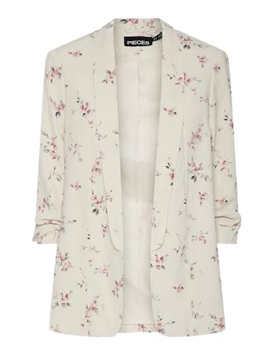PIECES Pcbosella 3/4 Printed Blazer Noos BC Americana clásica, Blancocap Gris, XS Mujeres