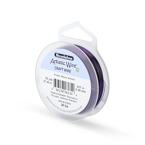 Image of Artistic Wire, 26 Gauge Tarnish Resistant Colored Copper Craft Wire, Purple, 30 yd