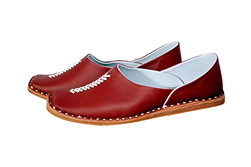 Sagun Art & Craft Men's Ethnic Criss Cross Slip On Juttis and Mojaris for Wedding|Party|Occasions|Fashion|Stylish|Outdoor|Indoor|Lightweight|Shoes with Anti Skid Sole DXYM-6487