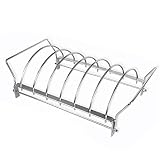 TFIIEXFL Non-Stick Rib Shelf Stand Barbecue Roast Rack Stainless Steel Grilling BBQ Chicken Beef