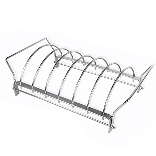 Anmmber Non-Stick Rib Shelf Stand Barbecue Roast Rack Stainless Steel Grilling Bbq Chicken Beef #TOP8