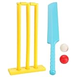 Cricket Set Kids PP BPA-freie Cricket-Fledermaus-Set-Eltern-Kinderspiel mit Stümpfen und 2 Bällen Kit für Garten, Strand, Heimspiel zufälliger Farbe, Fledermaus
