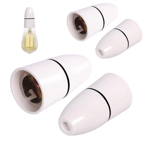 4 Pack B22 Bayonet Pendant Lamp Holder, Light Bulb Socket Lamp Fitting High Temperature Resistance, Un-Switched B22 Bayonet Cap Ceiling Chandelier Holder for Bathroom Bedroom Kitchen