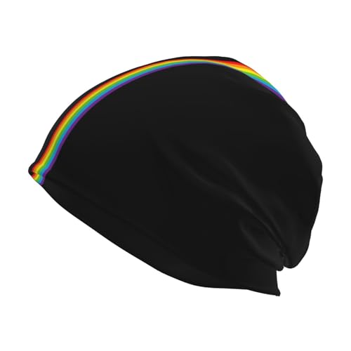 Rainbow LGBT Beanie Hat for Women Men Knit Cap Outdoor