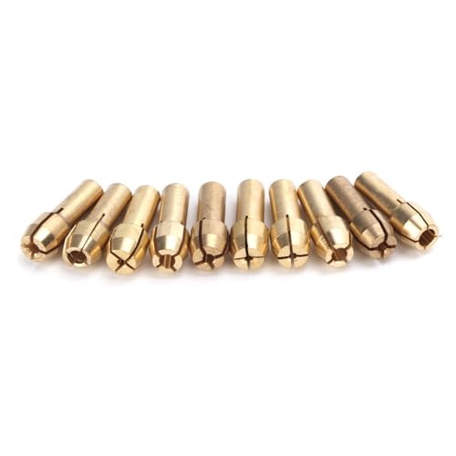 Mini Latón de 0.5-3.2 Mm Coletas para Herramienta de Molinillo Eléctrico, Coletas de Perforación de Precisión para Entusiastas de Bricolaje, 10 Piezas Mini Coletas de Perforación para Aficionados (#1)