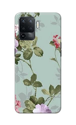 Image of Printed Hard Back Cover Case for Oppo F19 Pro Back Cover (Floral Painting) -1302